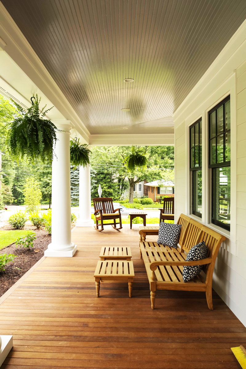 Peaceful wrap around porch with classic southern style