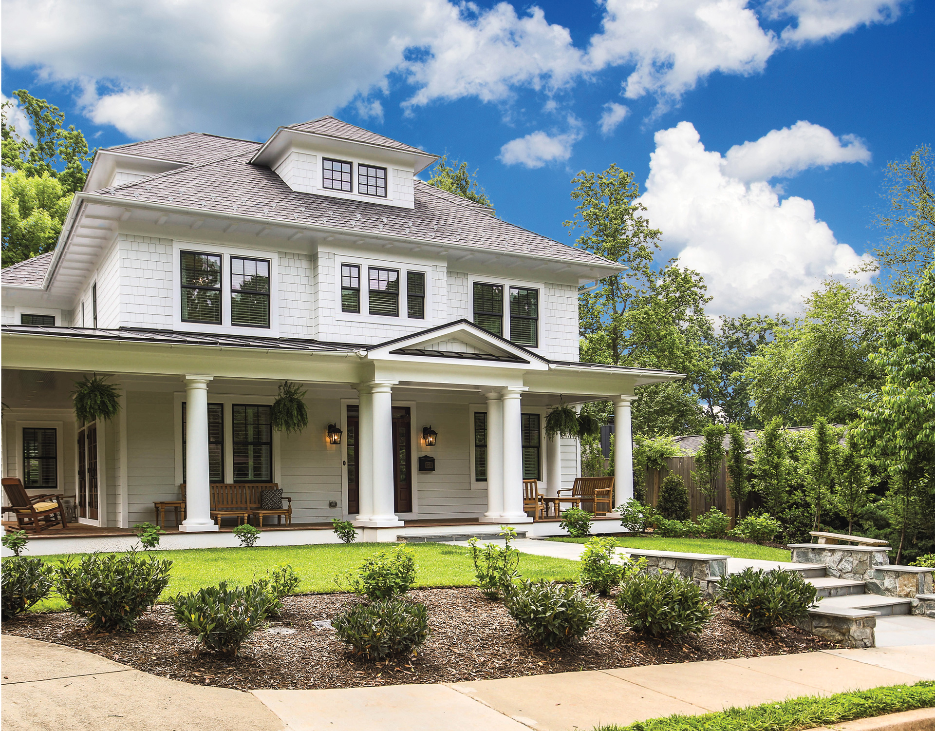 White exterior on a classic southern home