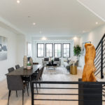 Open Concept Dining Room with Curated Modern Art Pieces