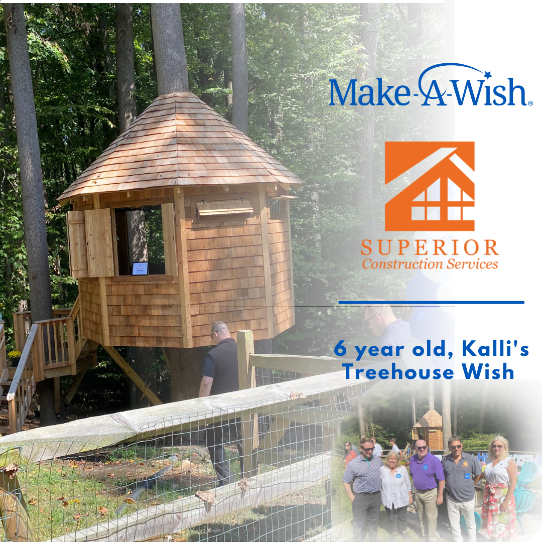 6 year old, Kalli's Make a wish Treehouse Wish Superior Construction (Instagram Square Post)